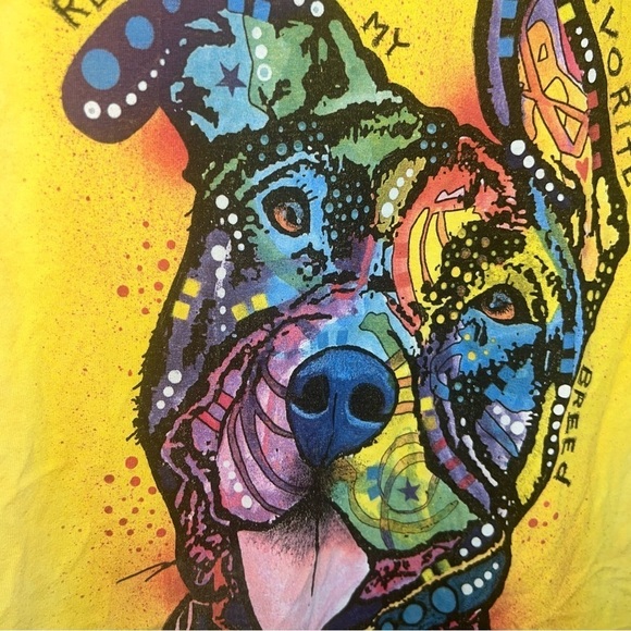 The Mountain “Rescues Are My Favorite Breed” Yellow Cotton T-shirt Size Medium - Picture 7 of 7